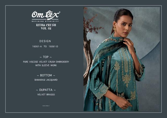 Omtex ritha crush vol 42 wholesale crepe dress material